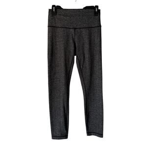 Lululemon‎ Pants Womens 6 Gray Black Herringbone Wunder Under High Rise Leggings